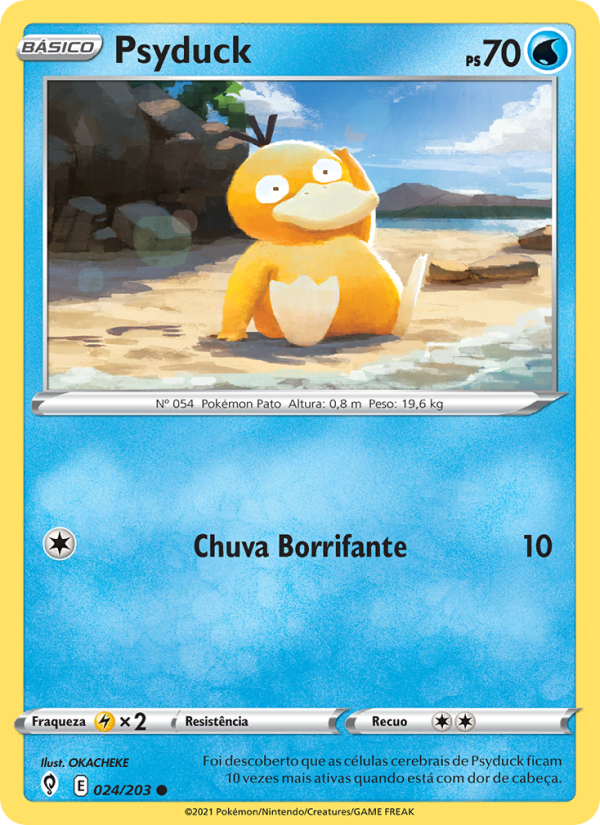 Psyduck 24 — Céus em Evolução (Portuguese Pokémon TCG card)