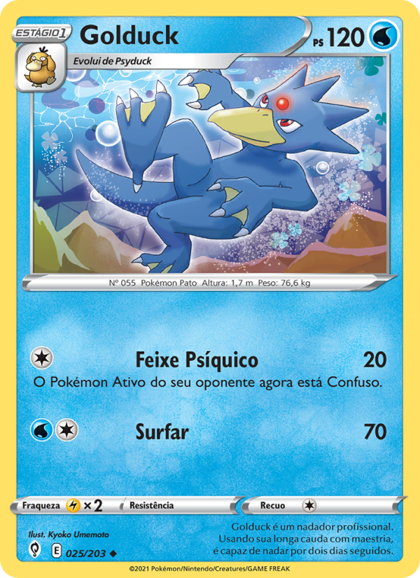 Golduck 25 — Céus em Evolução (Portuguese Pokémon TCG card)