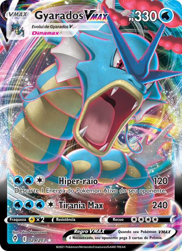 Gyarados VMAX 29 — Céus em Evolução (Portuguese Pokémon TCG card)
