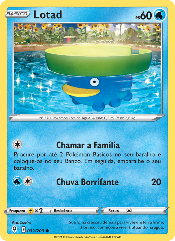 Lotad 32 — Céus em Evolução (Portuguese Pokémon TCG card)