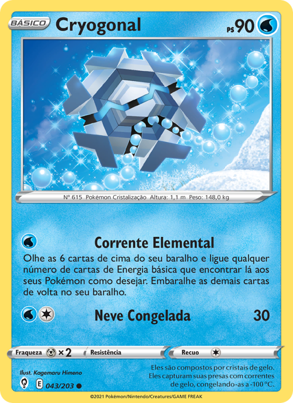 Cryogonal 43 — Céus em Evolução (Portuguese Pokémon TCG card)