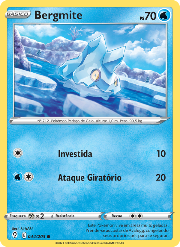Bergmite 44 — Céus em Evolução (Portuguese Pokémon TCG card)