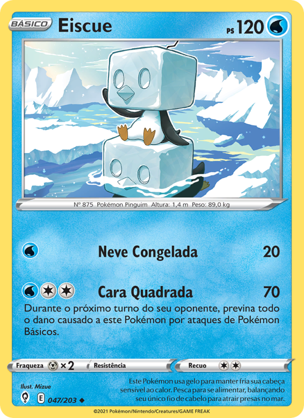 Eiscue 47 — Céus em Evolução (Portuguese Pokémon TCG card)