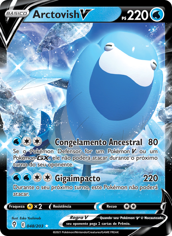 Arctovish V 48 — Céus em Evolução (Portuguese Pokémon TCG card)