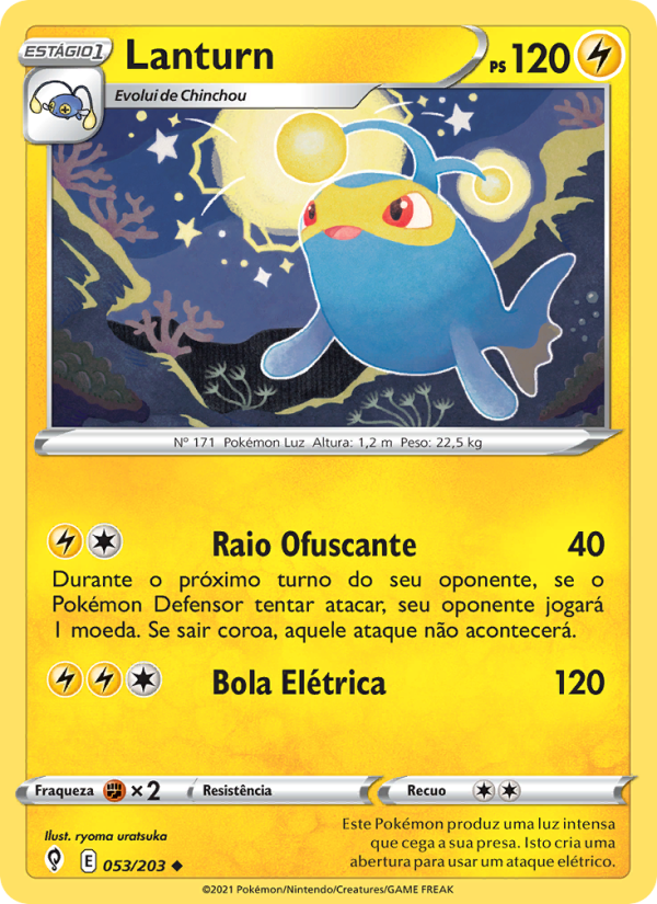 Lanturn 53 — Céus em Evolução (Portuguese Pokémon TCG card)