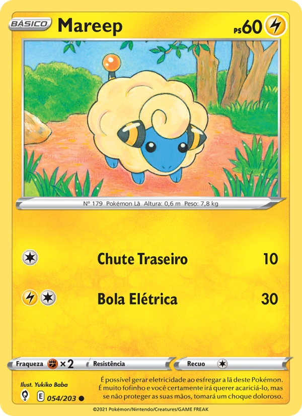 Mareep 54 — Céus em Evolução (Portuguese Pokémon TCG card)