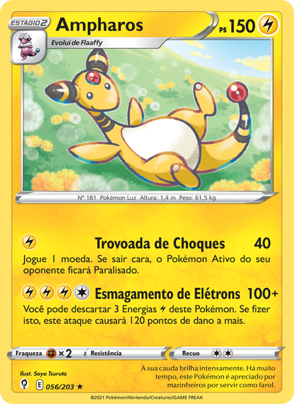 Ampharos 56 — Céus em Evolução (Portuguese Pokémon TCG card)