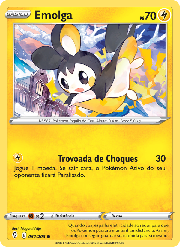 Emolga 57 — Céus em Evolução (Portuguese Pokémon TCG card)