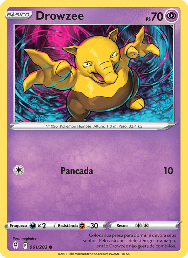 Drowzee 61 — Céus em Evolução (Portuguese Pokémon TCG card)