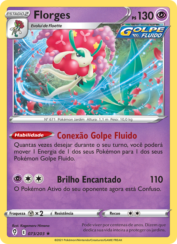 Florges 73 — Céus em Evolução (Portuguese Pokémon TCG card)
