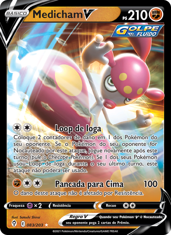Medicham V 83 — Céus em Evolução (Portuguese Pokémon TCG card)