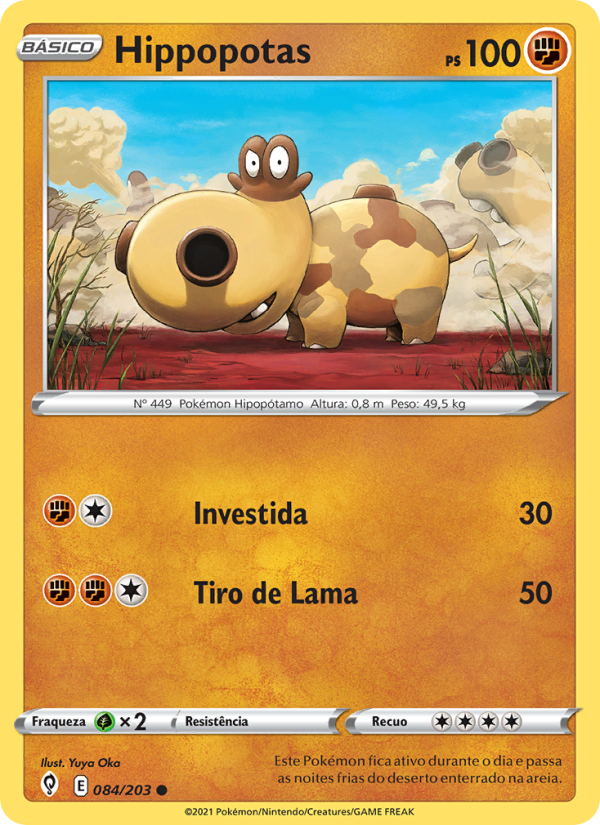 Hippopotas 84 — Céus em Evolução (Portuguese Pokémon TCG card)