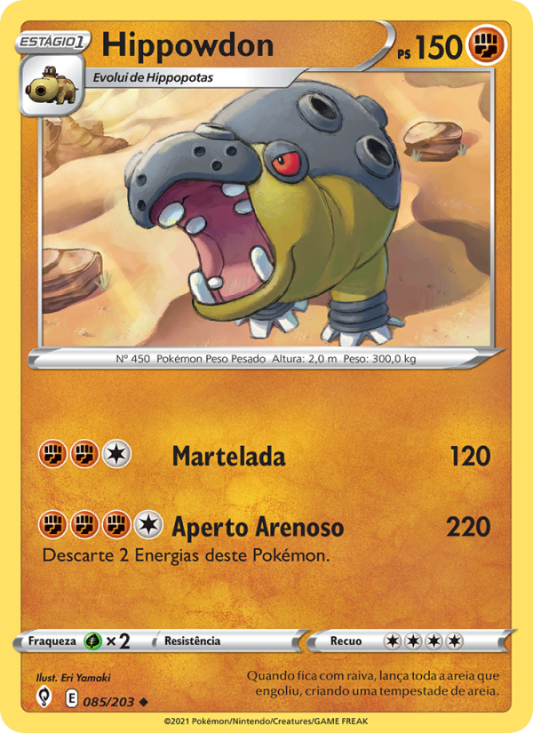 Hippowdon 85 — Céus em Evolução (Portuguese Pokémon TCG card)