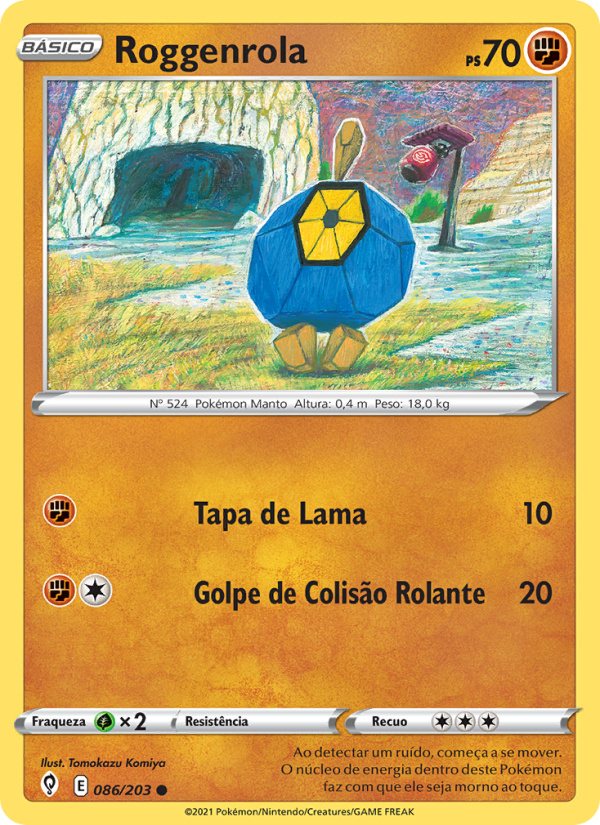 Roggenrola 86 — Céus em Evolução (Portuguese Pokémon TCG card)