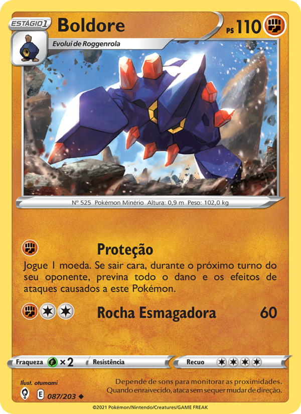 Boldore 87 — Céus em Evolução (Portuguese Pokémon TCG card)