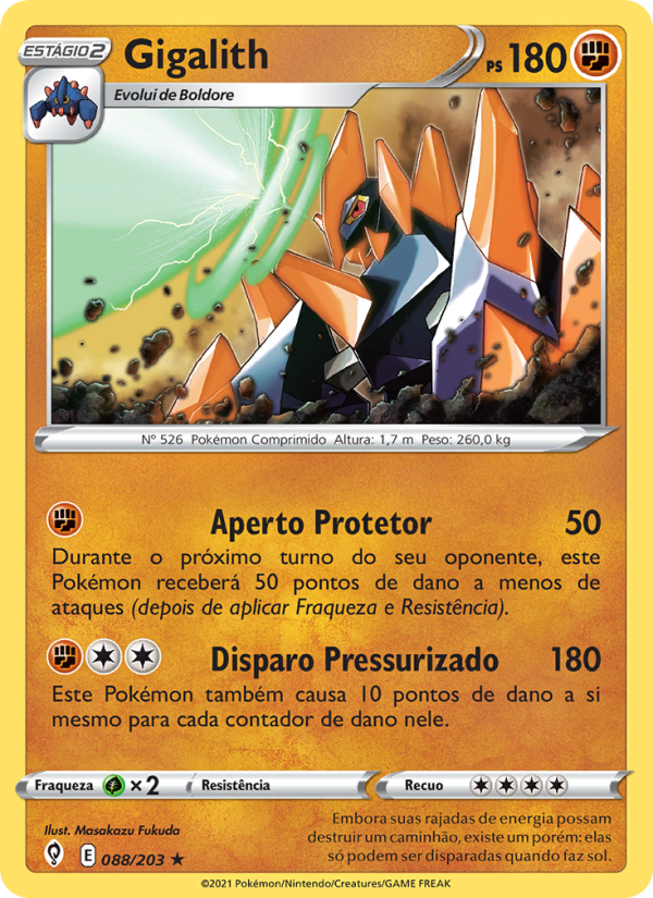 Gigalith 88 — Céus em Evolução (Portuguese Pokémon TCG card)