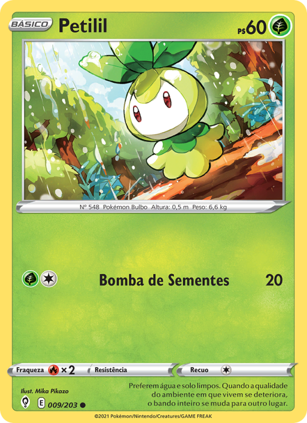 Petilil 9 — Evolving Skies (Portuguese Pokémon TCG card)
