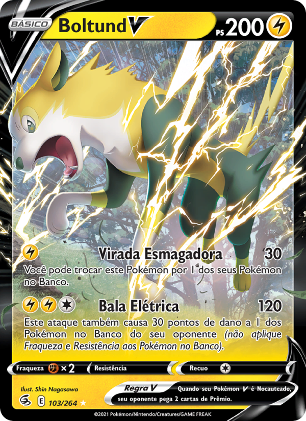 Boltund V 103 — Golpe Fusão (Portuguese Pokémon TCG card)