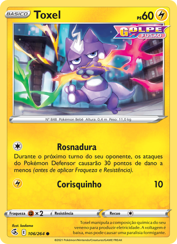 Toxel 106 — Golpe Fusão (Portuguese Pokémon TCG card)