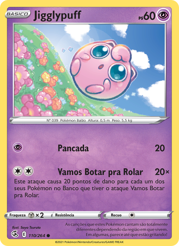 Jigglypuff 110 — Golpe Fusão (Portuguese Pokémon TCG card)