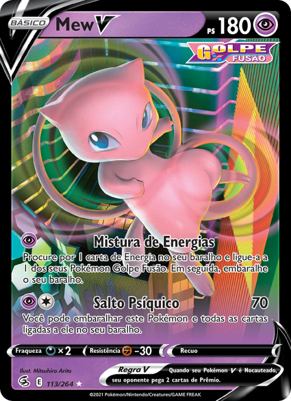 Mew V 113 — Golpe Fusão (Portuguese Pokémon TCG card)