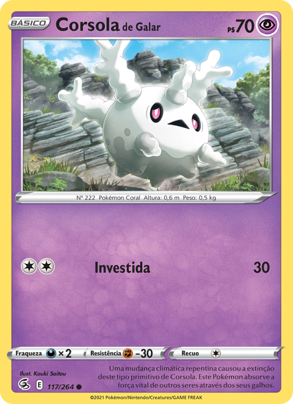 Corsola de Galar 117 — Golpe Fusão (Portuguese Pokémon TCG card)