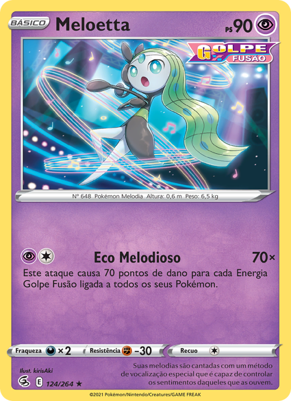 Meloetta 124 — Golpe Fusão (Portuguese Pokémon TCG card)