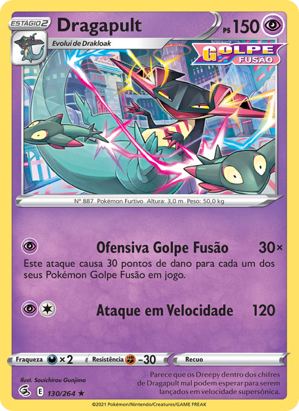 Dragapult 130 — Golpe Fusão (Portuguese Pokémon TCG card)