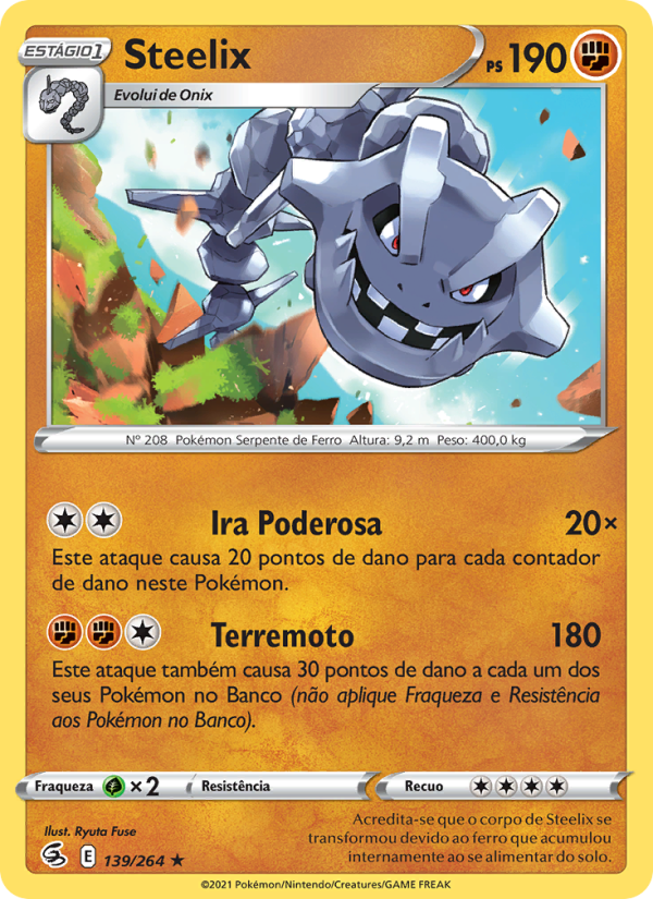 Steelix 139 — Golpe Fusão (Portuguese Pokémon TCG card)