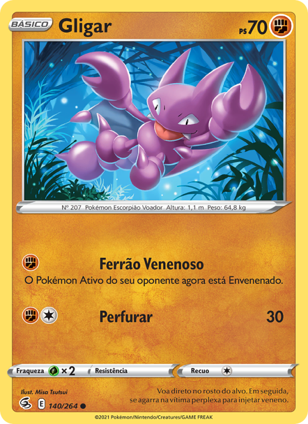 Gligar 140 — Golpe Fusão (Portuguese Pokémon TCG card)