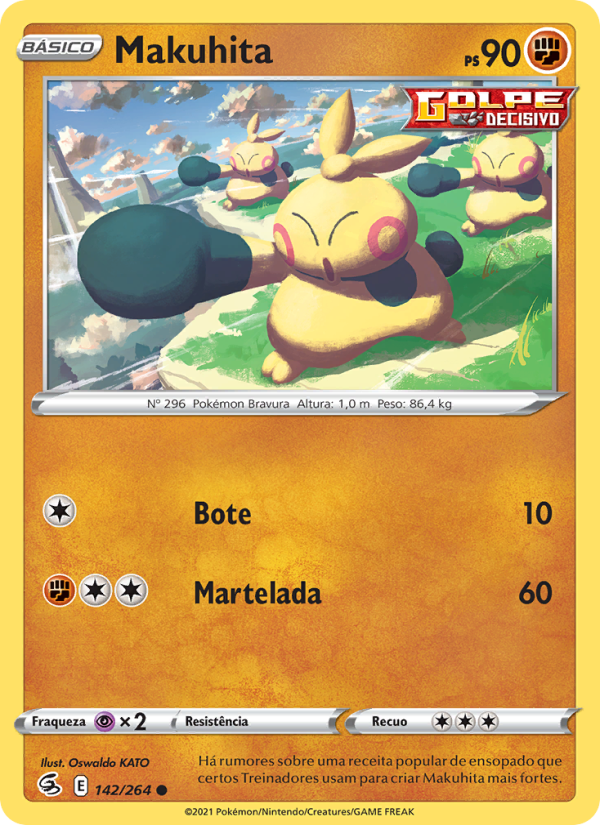Makuhita 142 — Golpe Fusão (Portuguese Pokémon TCG card)