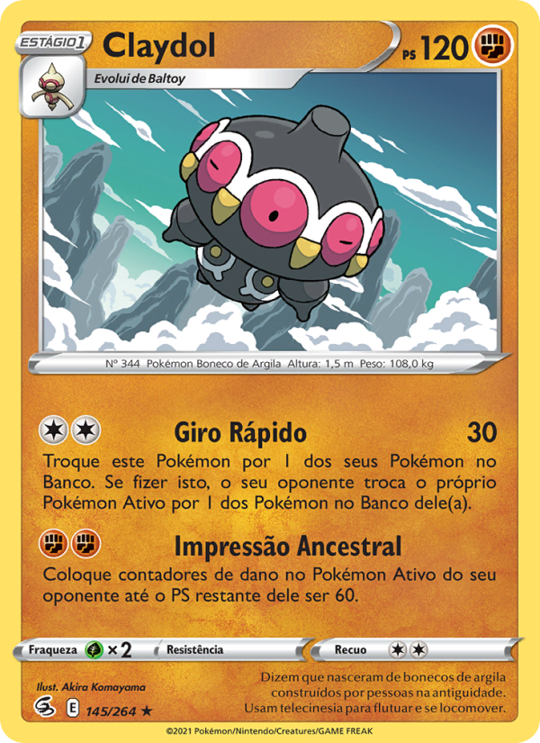 Claydol 145 — Golpe Fusão (Portuguese Pokémon TCG card)