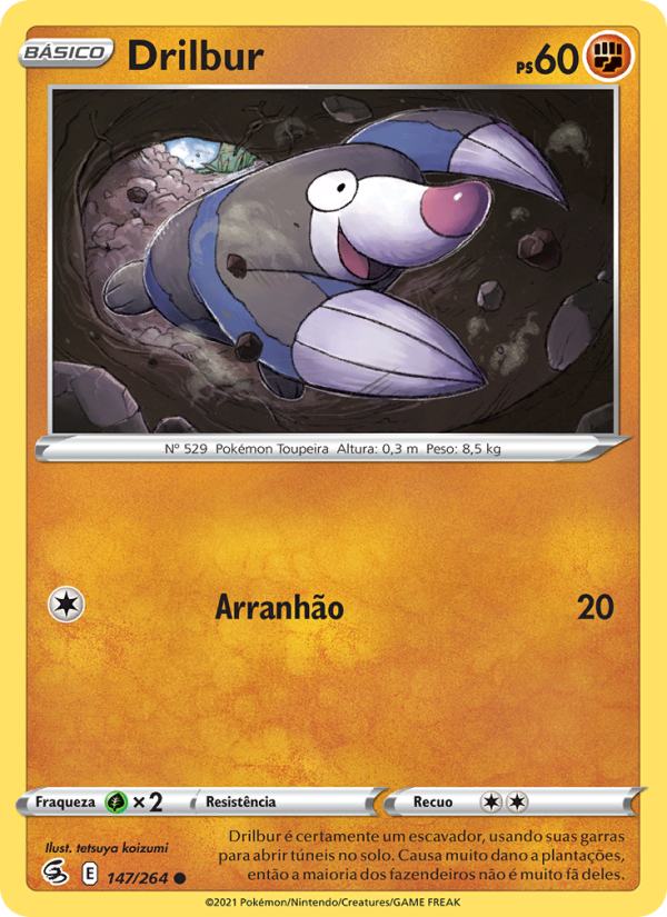 Drilbur 147 — Golpe Fusão (Portuguese Pokémon TCG card)