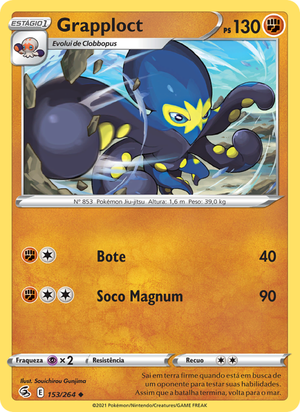 Grapploct 153 — Golpe Fusão (Portuguese Pokémon TCG card)