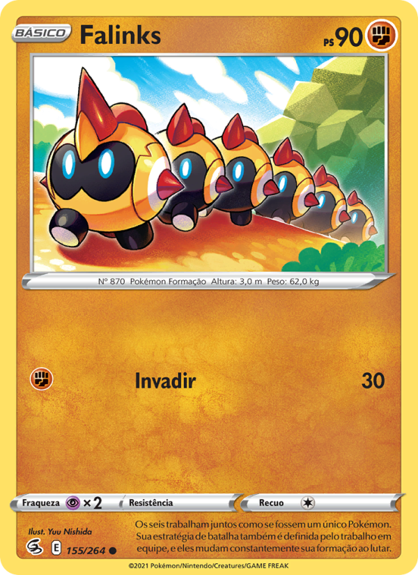 Falinks 155 — Golpe Fusão (Portuguese Pokémon TCG card)