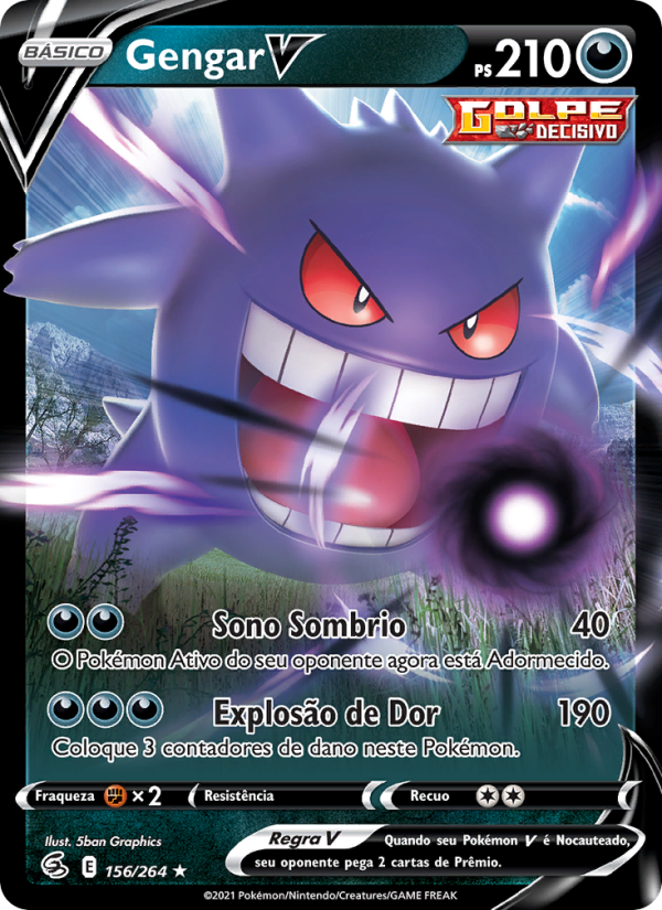 Gengar V 156 — Golpe Fusão (Portuguese Pokémon TCG card)