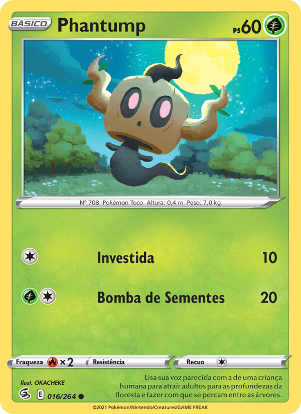 Phantump 16 — Golpe Fusão (Portuguese Pokémon TCG card)