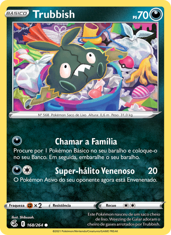 Trubbish 168 — Golpe Fusão (Portuguese Pokémon TCG card)
