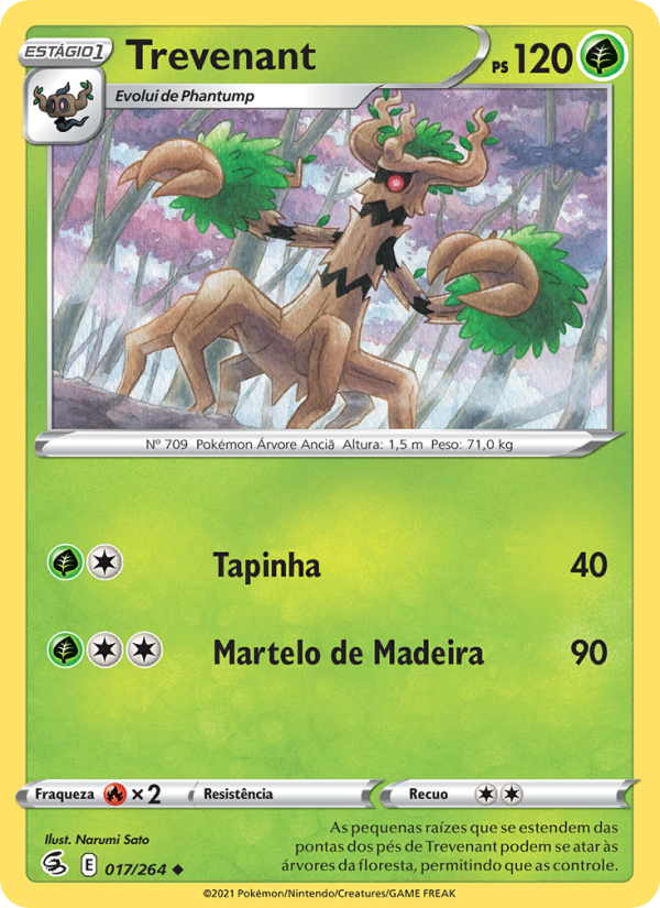 Trevenant 17 — Golpe Fusão (Portuguese Pokémon TCG card)
