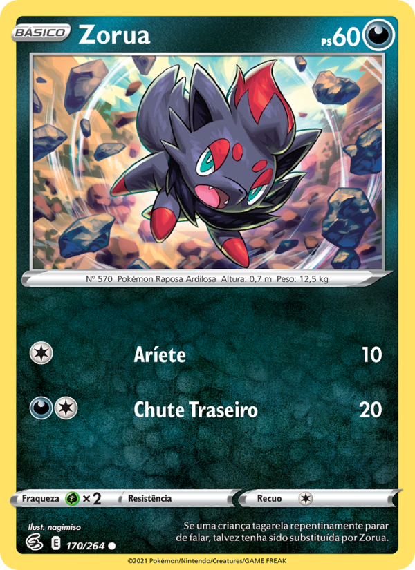 Zorua 170 — Golpe Fusão (Portuguese Pokémon TCG card)
