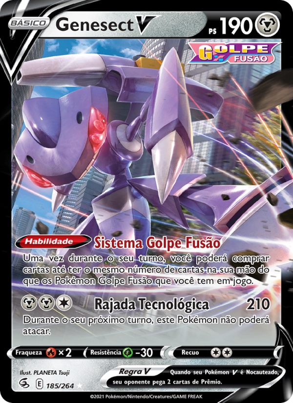 Genesect V 185 — Golpe Fusão (Portuguese Pokémon TCG card)