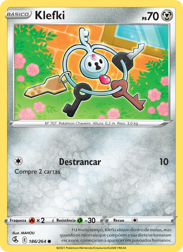 Klefki 186 — Golpe Fusão (Portuguese Pokémon TCG card)