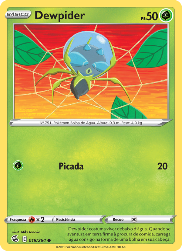 Dewpider 19 — Golpe Fusão (Portuguese Pokémon TCG card)