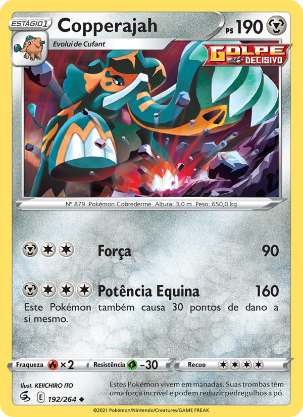 Copperajah 192 — Golpe Fusão (Portuguese Pokémon TCG card)