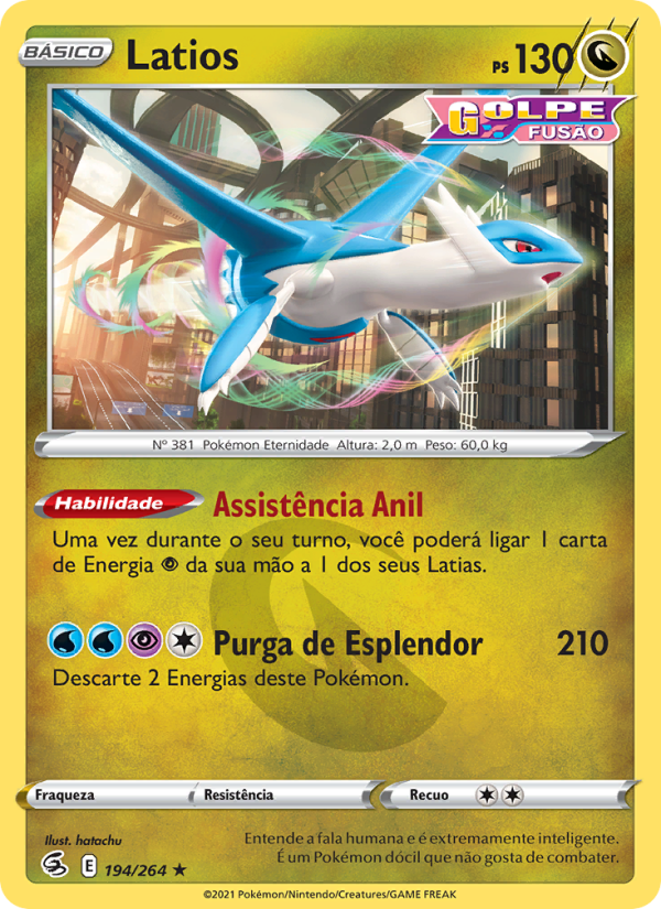 Latios 194 — Golpe Fusão (Portuguese Pokémon TCG card)