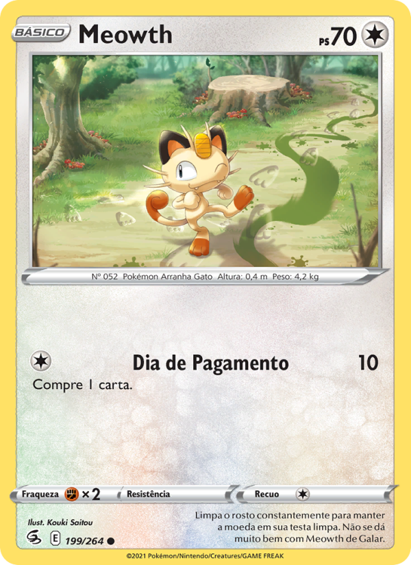 Meowth 199 — Golpe Fusão (Portuguese Pokémon TCG card)