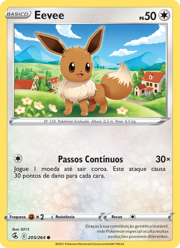 Eevee 205 — Golpe Fusão (Portuguese Pokémon TCG card)