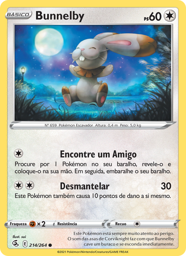 Bunnelby 214 — Golpe Fusão (Portuguese Pokémon TCG card)