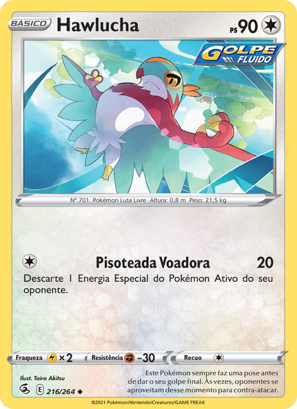 Hawlucha 216 — Golpe Fusão (Portuguese Pokémon TCG card)