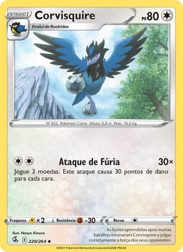 Corvisquire 220 — Golpe Fusão (Portuguese Pokémon TCG card)